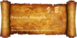 Vaczula Benedek névjegykártya